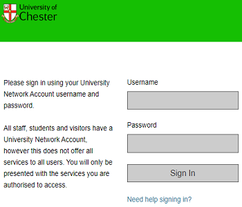 chester uni portal