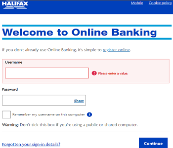 halifax online login