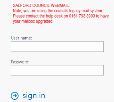Salford Webmail Login