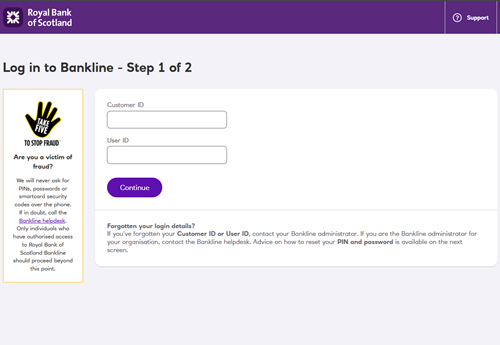 RBS Bankline Login